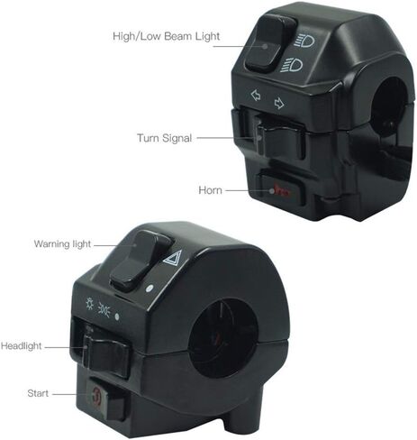 Black Universal Aluminum 7/8" 22MM Motorcycle Switch Handlebar Motorbike Horn Turn Signal Headlight Control Buttons in Saudi Arabia
