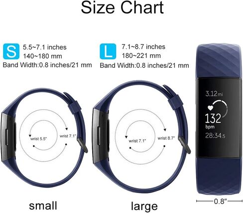 3 Packs Silicone Bands for Fitbit Charge 4/ Fitbit Charge 3/ Charge 3 SE, Silicone Fitness Sport Wristbands for Women Men Small Large in Saudi Arabia