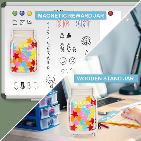 جرة مكافأة النجوم، جرة مكافأة مغناطيسية للوحة الفصل الدراسي، برطمانات مكافأة الفصل الدراسي للأطفال، مخطط سلوك نظام مكافأة جرة النجوم للطلاب الأولاد والبنات والأطفال في الفصل الدراسي، أدوات الإدارة جرة المكافأة in Kuwait