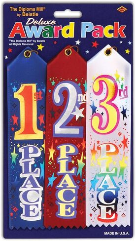 Beistle 1st, 2nd, 3rd Place Award Pack Ribbons in Saudi Arabia