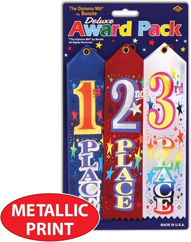 Beistle 1st, 2nd, 3rd Place Award Pack Ribbons in Saudi Arabia