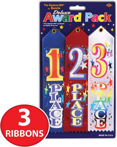 Beistle 1st, 2nd, 3rd Place Award Pack Ribbons in Saudi Arabia