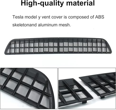 غطاء فتحة التهوية طراز Y من تسلا، شبكة مدخل الهواء، شبكة مدخل الشبكة، الغطاء الأمامي الواقي باللون الأسود لملحقات الموديل Y 2023 2022 (2 قطعة) in Kuwait