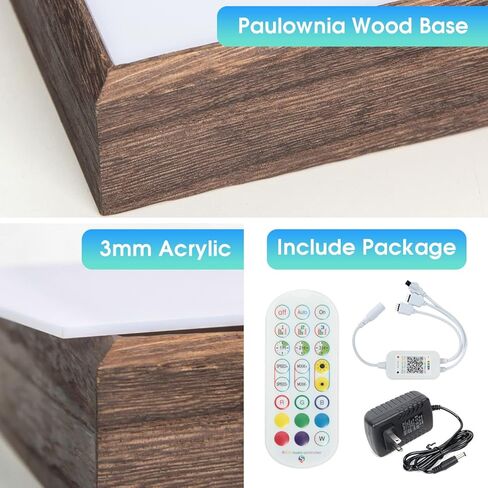 حامل عرض مربع بقاعدة إضاءة LED لفنون الكريستال الزجاجي، قاعدة عرض متعددة الألوان مقاس 6 × 6 بوصة، قاعدة أضواء ملونة للحرف الفنية المصنوعة من الأكريليك الزجاجي ثلاثي الأبعاد - MK868B in Kuwait