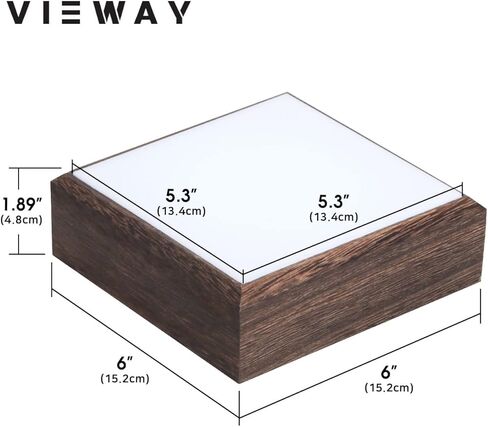 حامل عرض مربع بقاعدة إضاءة LED لفنون الكريستال الزجاجي، قاعدة عرض متعددة الألوان مقاس 6 × 6 بوصة، قاعدة أضواء ملونة للحرف الفنية المصنوعة من الأكريليك الزجاجي ثلاثي الأبعاد - MK868B in Kuwait