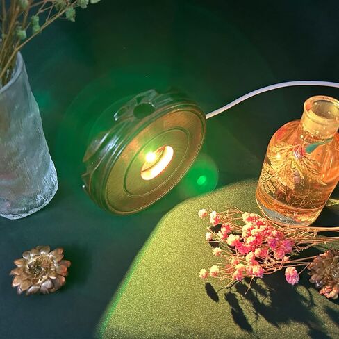 قاعدة عرض LED خشبية منحوتة للجذور، 10 ألوان متغيرة 4.5 بوصة، قاعدة خشبية مستديرة مضاءة، قاعدة عرض لقاعدة عرض تمثال كريستال ثلاثي الأبعاد، حامل كرة فنية من الراتنج الزجاجي in Kuwait