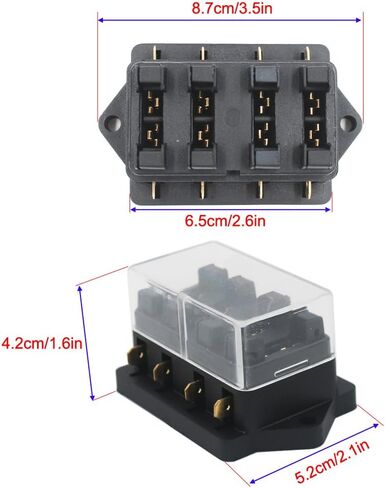 2-Input 6-Output Car Standard Blade Fuse Holder (Apply to 1~40 AMP), ATC ATO 6 Way Fuse Box with Wire for Car/Boat/Marine/Trike, Block with 10 Free Blade Fuse in Saudi Arabia