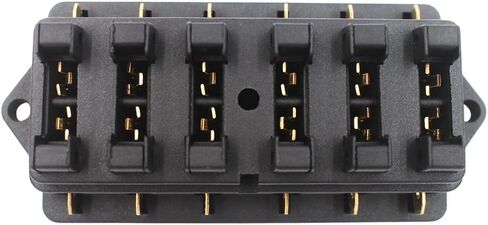 2-Input 6-Output Car Standard Blade Fuse Holder (Apply to 1~40 AMP), ATC ATO 6 Way Fuse Box with Wire for Car/Boat/Marine/Trike, Block with 10 Free Blade Fuse in Saudi Arabia