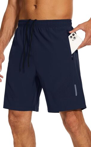 SIMIYA Men's Running Workout Shorts Lightweight Quick Dry Mens Athletic Shorts 7" Training Gym Shorts with Zipper Pockets in Saudi Arabia
