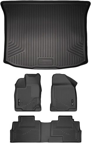 بطانات الهاسكي - Weatherbeater | يناسب 2007 - 2014 Ford Edge، يناسب 2007 - 2015 Lincoln MKX - بطانة الصف الأمامي والثاني - أسود، 3 قطع. | 99761 in Saudi Arabia