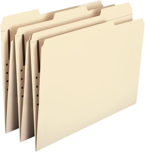 Smead Watershed/CutLess Fastener File Folder, 2 Fasteners, Reinforced 1/3-Cut Tab, Letter Size, Red, 50 per Box (12742) in Saudi Arabia