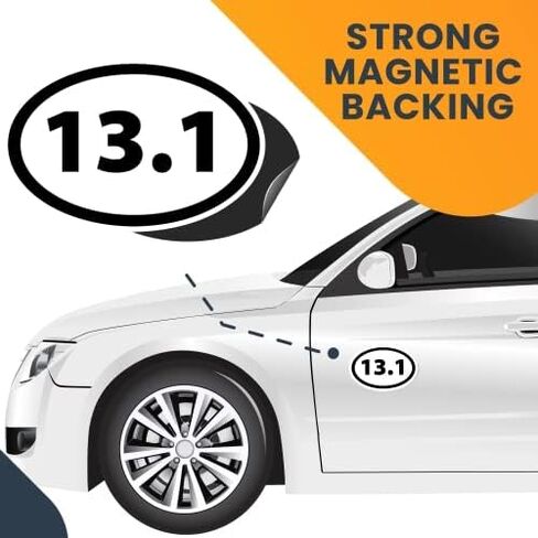 Magnet Me Up: ملصق مغناطيسي بيضاوي أسود نصف ماراثون 13.1 - 4x6 بوصات، مغناطيس سيارات شديد التحمل للسيارة والشاحنات وسيارات الدفع الرباعي - مغناطيس سيارة فخر العداء، مغناطيس سيارات نصف ماراثونر، صنع في الولايات المتحدة الأمريكية in Kuwait