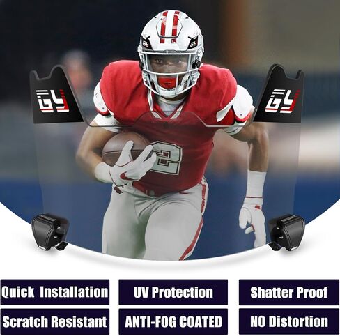 American Football Visor is Easy to Install, American Football Clear Visor, Helmet mask, Football and Helmet Goggles in Saudi Arabia