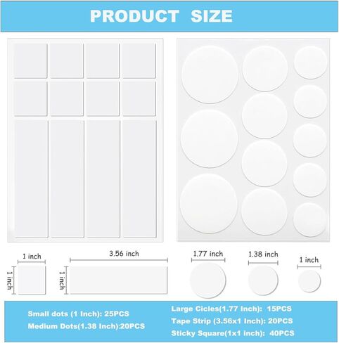 Double Sided Tape for Walls,Picture Hanging Tape Removable,Removable Strong Mounting Adhesive Strips & Dots for Balloon, Photo, Clear Museum Putty for Art Craft, Party in Kuwait