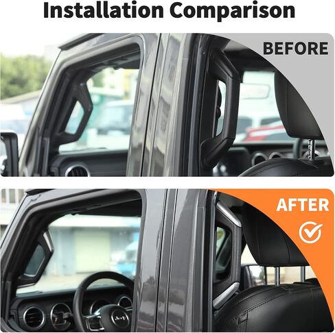 Voodola لسيارة Jeep JL A&B مقابض عمود المقبض لـ 2018-2023+ ملحقات جيب رانجلر JL JLU Gladiator JT، ABS أحمر 8 قطع in Kuwait