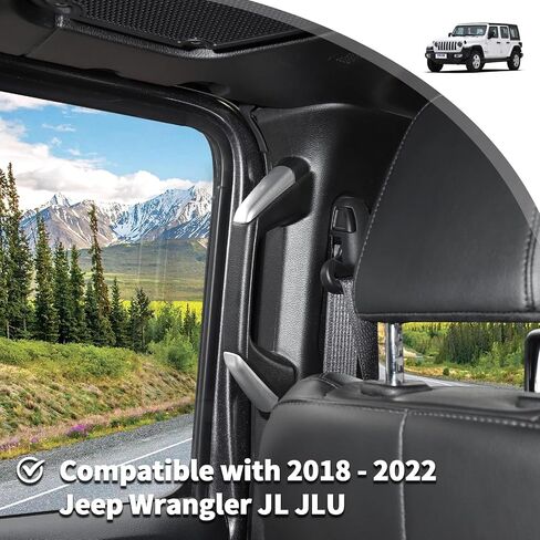Voodola لسيارة Jeep JL A&B مقابض عمود المقبض لـ 2018-2023+ ملحقات جيب رانجلر JL JLU Gladiator JT، ABS أحمر 8 قطع in Kuwait