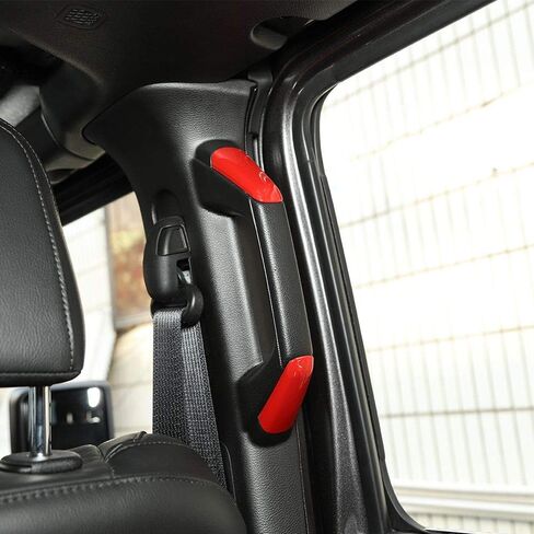 Voodola لسيارة Jeep JL A&B مقابض عمود المقبض لـ 2018-2023+ ملحقات جيب رانجلر JL JLU Gladiator JT، ABS أحمر 8 قطع in Kuwait