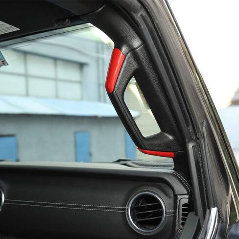 Voodola لسيارة Jeep JL A&B مقابض عمود المقبض لـ 2018-2023+ ملحقات جيب رانجلر JL JLU Gladiator JT، ABS أحمر 8 قطع in Kuwait