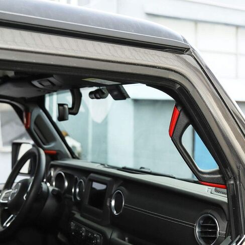 Voodola لسيارة Jeep JL A&B مقابض عمود المقبض لـ 2018-2023+ ملحقات جيب رانجلر JL JLU Gladiator JT، ABS أحمر 8 قطع in Kuwait