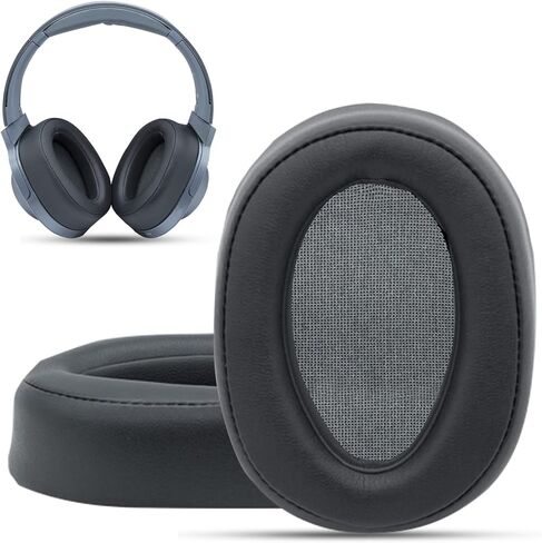 وسائد أذن Krone Kalpasmos لهاتف Sony WH-H900N، متوافقة مع سماعات الرأس Sony MDR-100ABN فوق وسادة الأذن، قطعة بديلة من الجلد البروتيني من إسفنج الذاكرة الناعم، قطعة إصلاح سماعة الأذن Sony، مع حقيبة PU (رمادي) in Kuwait