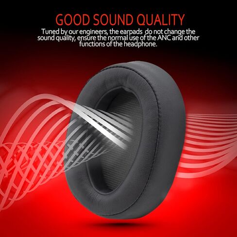 وسائد أذن Krone Kalpasmos لهاتف Sony WH-H900N، متوافقة مع سماعات الرأس Sony MDR-100ABN فوق وسادة الأذن، قطعة بديلة من الجلد البروتيني من إسفنج الذاكرة الناعم، قطعة إصلاح سماعة الأذن Sony، مع حقيبة PU (رمادي) in Kuwait