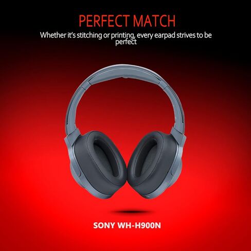 وسائد أذن Krone Kalpasmos لهاتف Sony WH-H900N، متوافقة مع سماعات الرأس Sony MDR-100ABN فوق وسادة الأذن، قطعة بديلة من الجلد البروتيني من إسفنج الذاكرة الناعم، قطعة إصلاح سماعة الأذن Sony، مع حقيبة PU (رمادي) in Kuwait