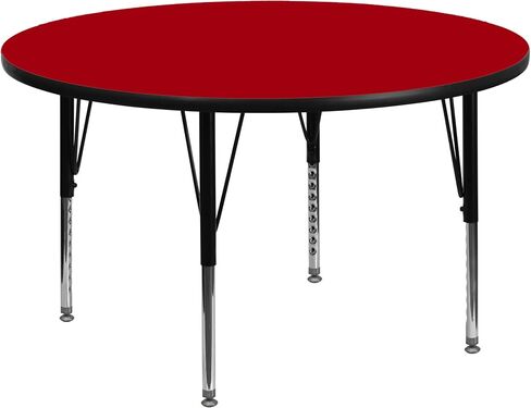 طاولة أنشطة Flash Furniture Wren مستديرة باللون الرمادي مقاس 42 بوصة - أرجل قصيرة قابلة لتعديل الارتفاع in Kuwait