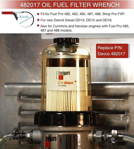 Fuel Filter Wrench for Detroit Diesel Truck, Cummins, Fuel Water Separator bowl Removal Tool for Volvo With Davco Water Fuel Filter (6 Inch) in Saudi Arabia