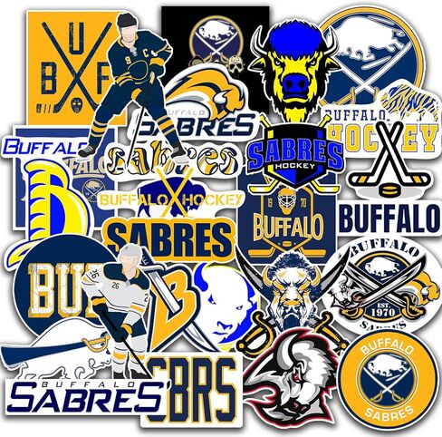 28 PCS Set of Buffalo Vinyl Sabres Stickers Pack Buffalo Decal Sabres 2-2.5 inches in Kuwait