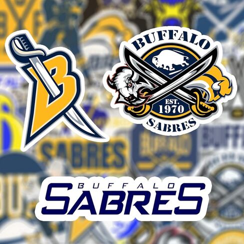 28 PCS Set of Buffalo Vinyl Sabres Stickers Pack Buffalo Decal Sabres 2-2.5 inches in Kuwait