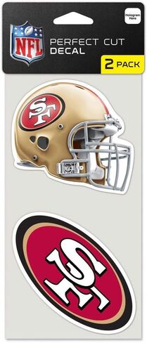 ملصق Wincraft NFL San Francisco 49ers Perfect Cut (مجموعة من 2)، 4 × 4 بوصة أسود in Saudi Arabia