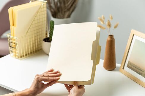 مجلدات ملفات ملونة مع مشابك ورق وموثق - 100 حزمة، مجلدات ملفات بحجم الحروف، علامات تبويب 1/3 قطع، 11.75 × 9.50 بوصة، مجلدات ملونة للملفات والمستندات in Saudi Arabia
