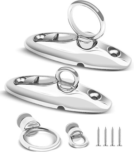 Quick Release Fender Hanger, 316 Stainless Steel Marine Fender Hanger for Pontoon Boat Top Hinges Swivel Side Mount Hinge with Screws and Two Different Sizes of Rings in Saudi Arabia