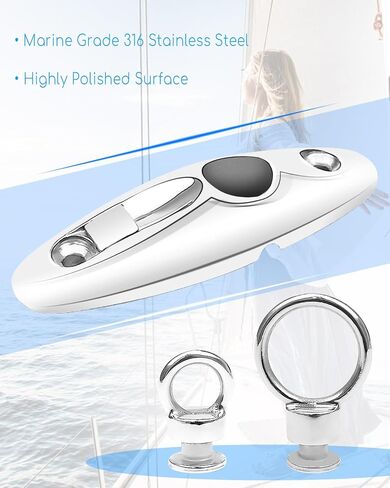 Quick Release Fender Hanger, 316 Stainless Steel Marine Fender Hanger for Pontoon Boat Top Hinges Swivel Side Mount Hinge with Screws and Two Different Sizes of Rings in Saudi Arabia