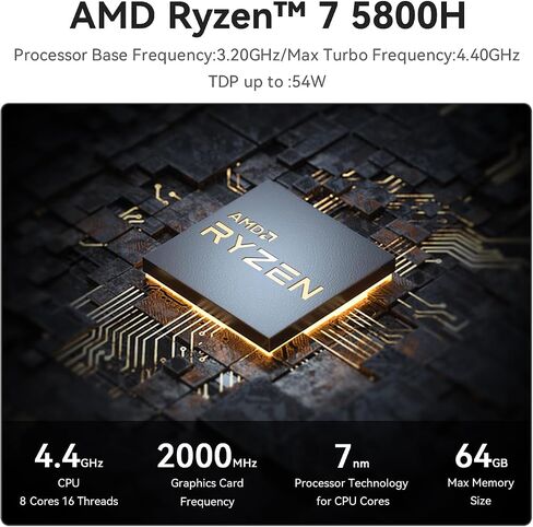 Beelink EQR5 Mini Pc,AMD Ryzen 5 5500U(6C/12T,up to 4.0GHz),Mini Computer with 16GB DDR4 RAM/480GB M.2 PCle 3.0 X4 SSD,Micro Pc Support 4K FPS,WiFi6/BT5.2/USB3.2/Home/Office/Game in Kuwait