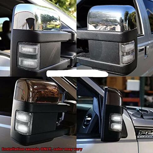 LED مرآة جانبية علامة بدوره أضواء إشارة مصباح وقوف السيارات متوافق مع 2008-2016 F250 F350 F450 F550 شاحنة بيك اب فائقة التحمل، جانب السائق وجانب الركاب (عدسة واضحة بيضاء LED) in Kuwait