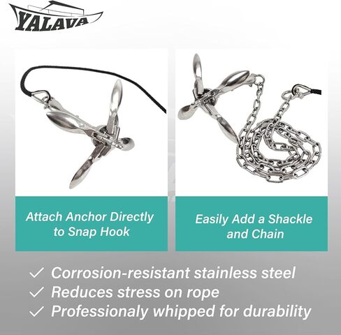 Double Braided Boat Anchor Line Nylon Marine Rope 3/8 Inch, 100/150 Ft Reel - Premium Quality Anchor Rope for Many Boats & Anchors (Gray, 100 Ft) in Kuwait