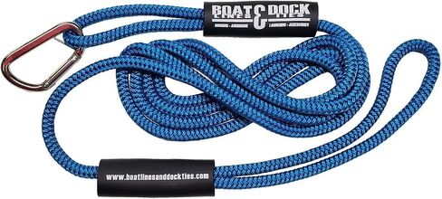 Boat Throw Rope- Double Braided Nylon Rope, Stitched Loops and Floats by Boat Lines and Dock Ties (Black 2 Loop, 10 feet) in Kuwait