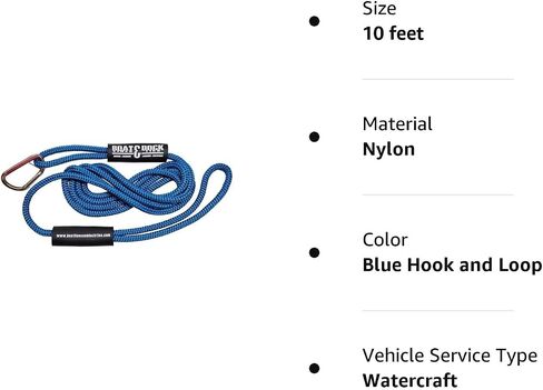 Boat Throw Rope- Double Braided Nylon Rope, Stitched Loops and Floats by Boat Lines and Dock Ties (Black 2 Loop, 10 feet) in Kuwait