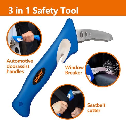 مقبض دعم السيارة المحمول من Sojoy لكبار السن - مساعد دعم عصا الإمساك التلقائي - مقبض مساعدة باب السيارة مع قاطع حزام الأمان وكسر النافذة - مساعد الهروب في حالات الطوارئ in Kuwait
