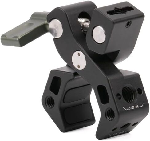 Tilta Accessory Mounting Clamp | Aluminum Alloy Construction | 1/4"-20 and 3/8"-16 Threads | Works with 13mm to 30mm Width Handlebars | Silicone Padding | Black | TA-AMC-B in Saudi Arabia