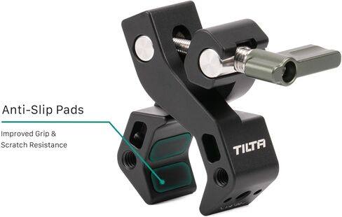 Tilta Accessory Mounting Clamp | Aluminum Alloy Construction | 1/4"-20 and 3/8"-16 Threads | Works with 13mm to 30mm Width Handlebars | Silicone Padding | Black | TA-AMC-B in Saudi Arabia