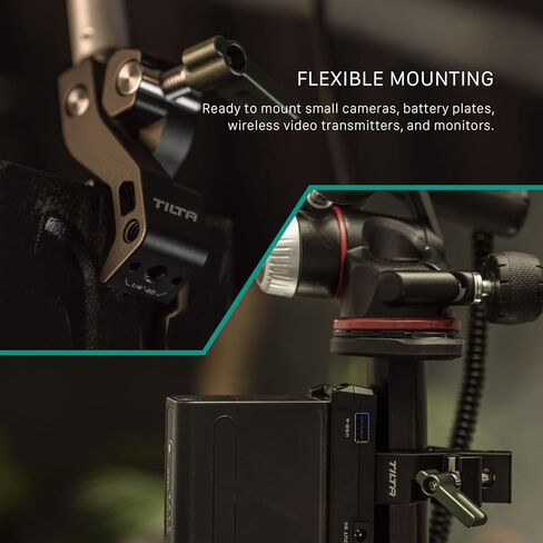 Tilta Accessory Mounting Clamp | Aluminum Alloy Construction | 1/4"-20 and 3/8"-16 Threads | Works with 13mm to 30mm Width Handlebars | Silicone Padding | Black | TA-AMC-B in Saudi Arabia