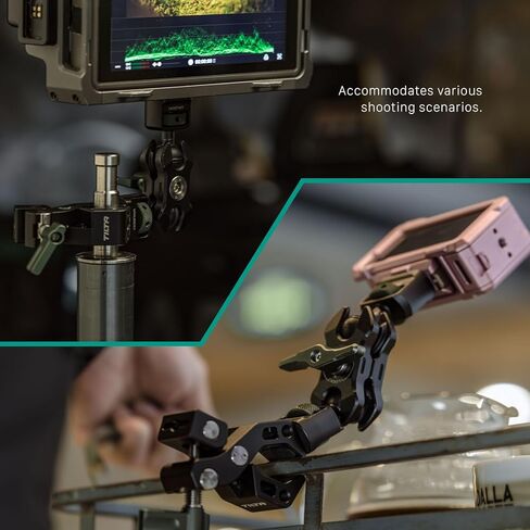 Tilta Accessory Mounting Clamp | Aluminum Alloy Construction | 1/4"-20 and 3/8"-16 Threads | Works with 13mm to 30mm Width Handlebars | Silicone Padding | Black | TA-AMC-B in Saudi Arabia