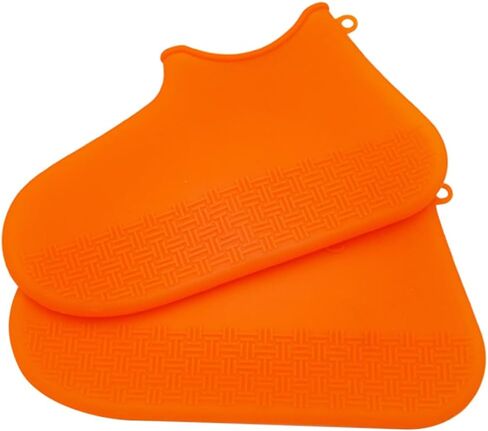DOITOOL 1 Pair Rain Boot Covers Shoe Protectors Outdoor Hiking Shoe Covers Orange Silicone Shoes Case Anti-skid Overshoes Anti-slip Shoe Cover Thicken Snowshoe Covers Men and Women in Saudi Arabia