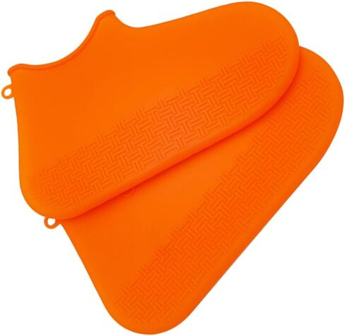 DOITOOL 1 Pair Rain Boot Covers Shoe Protectors Outdoor Hiking Shoe Covers Orange Silicone Shoes Case Anti-skid Overshoes Anti-slip Shoe Cover Thicken Snowshoe Covers Men and Women in Saudi Arabia
