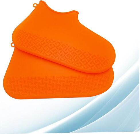 DOITOOL 1 Pair Rain Boot Covers Shoe Protectors Outdoor Hiking Shoe Covers Orange Silicone Shoes Case Anti-skid Overshoes Anti-slip Shoe Cover Thicken Snowshoe Covers Men and Women in Saudi Arabia