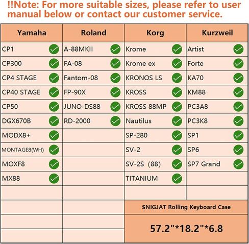 حافظة لوحة مفاتيح SNIGJAT 88 بعجلات (الداخل: 57.2 بوصة × 18.2 بوصة × 6.8 بوصة)، حقيبة بيانو دوارة مبطنة مع مقبض سحب قوي وأشرطة كتف قابلة للتعديل، حقيبة لوحة مفاتيح مع مساحة تخزين ثلاثية الجيوب in Kuwait