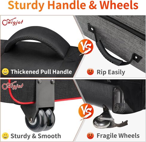 حافظة لوحة مفاتيح SNIGJAT 88 بعجلات (الداخل: 57.2 بوصة × 18.2 بوصة × 6.8 بوصة)، حقيبة بيانو دوارة مبطنة مع مقبض سحب قوي وأشرطة كتف قابلة للتعديل، حقيبة لوحة مفاتيح مع مساحة تخزين ثلاثية الجيوب in Kuwait