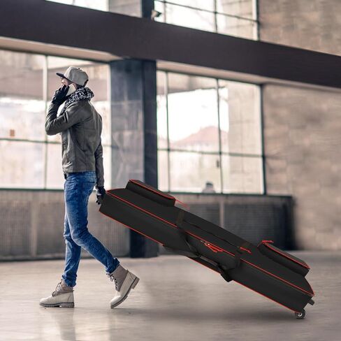 حافظة لوحة مفاتيح SNIGJAT 88 بعجلات (الداخل: 57.2 بوصة × 18.2 بوصة × 6.8 بوصة)، حقيبة بيانو دوارة مبطنة مع مقبض سحب قوي وأشرطة كتف قابلة للتعديل، حقيبة لوحة مفاتيح مع مساحة تخزين ثلاثية الجيوب in Kuwait